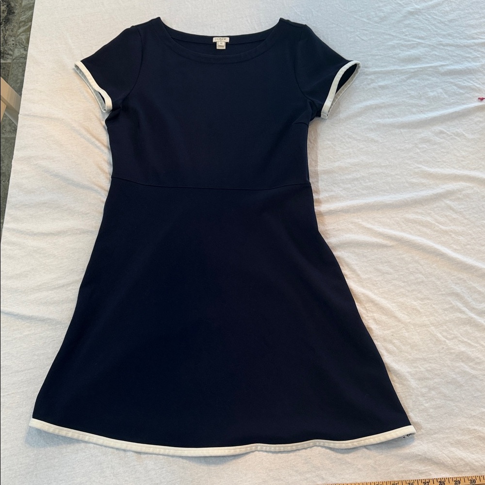 J. Crew Navy Mini Dress with White Trim